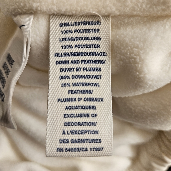 NWT - Down & Waterfowl Filled Old Navy White Vest - Size XXL- Microfleece - Picture 9 of 11